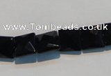 CAB801 15.5 inches 10*10mm faceted square black gemstone agate beads