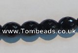 CAB817 15.5 inches 10*12mm faceted rice black agate gemstone beads