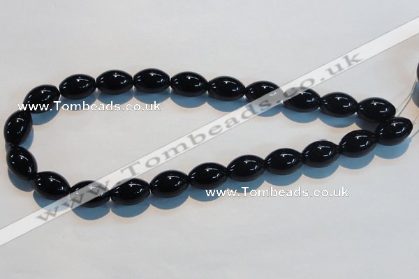 CAB818 15.5 inches 13*18mm rice black agate gemstone beads wholesale