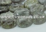 CAB82 15.5 inches 13*18mm oval silver needle agate gemstone beads