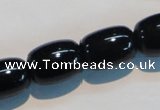 CAB820 15.5 inches 13*18mm drum black agate gemstone beads wholesale