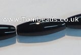 CAB821 15.5 inches 10*30mm rice black agate gemstone beads wholesale