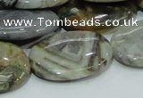 CAB83 15.5 inches 22*30mm oval silver needle agate gemstone beads