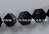 CAB832 15.5 inches 10*10mm cube black agate gemstone beads wholesale