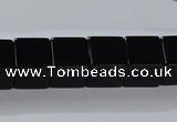 CAB836 15.5 inches 12*12mm cube black agate gemstone beads wholesale