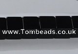 CAB836 15.5 inches 12*12mm cube black agate gemstone beads wholesale