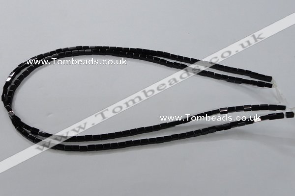 CAB837 15.5 inches 3*5mm cuboid black agate gemstone beads wholesale