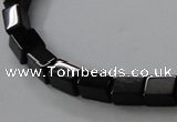 CAB840 15.5 inches 5*7*8mm cuboid black agate gemstone beads wholesale