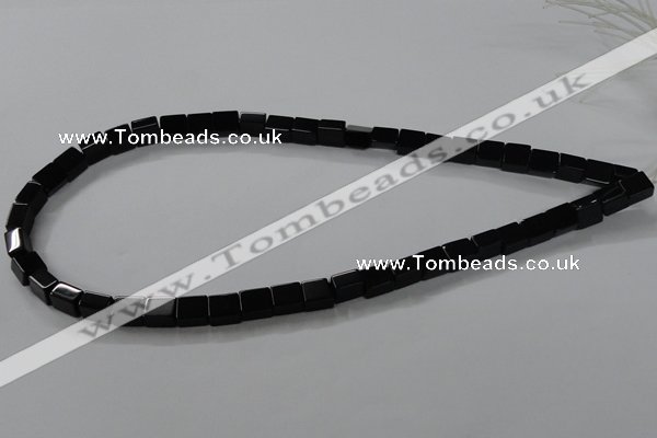 CAB840 15.5 inches 5*7*8mm cuboid black agate gemstone beads wholesale