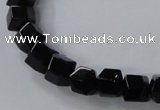 CAB841 15.5 inches 8*8mm faceted cube black agate gemstone beads wholesale