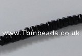 CAB843 15.5 inches 4*6mm rondelle black agate gemstone beads wholesale