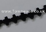 CAB845 15.5 inches 8*8mm cross black agate gemstone beads wholesale