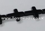 CAB847 15.5 inches 15*20mm cross black agate gemstone beads wholesale