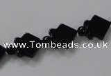 CAB849 15.5 inches 10*10mm fish black agate gemstone beads wholesale