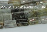 CAB85 15.5 inches 10*15mm rectangle silver needle agate gemstone beads