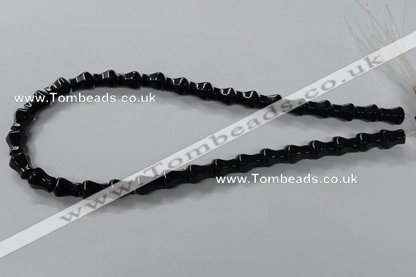 CAB850 15.5 inches 8*12mm vase black agate gemstone beads wholesale