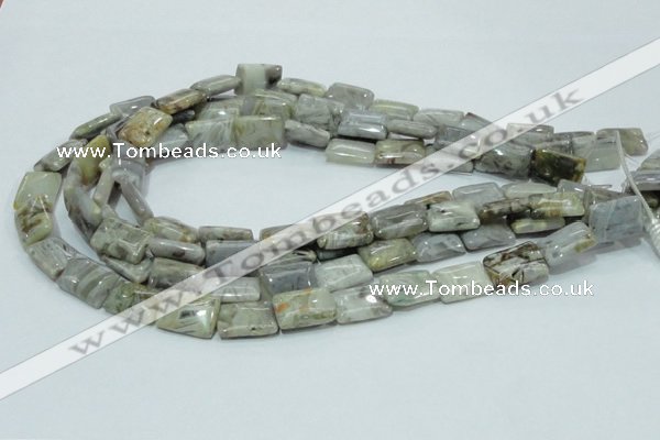 CAB86 15.5 inches 13*18mm rectangle silver needle agate gemstone beads