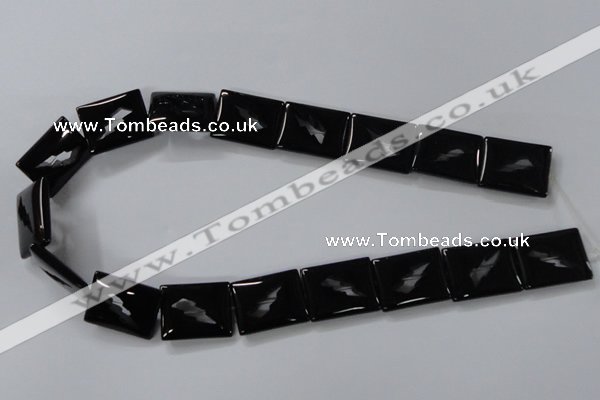 CAB866 15.5 inches 18*22mm rectangle black agate gemstone beads wholesale