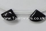 CAB871 14*20mm top-drilled triangle black agate gemstone beads wholesale