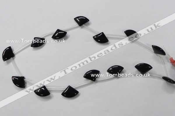 CAB871 14*20mm top-drilled triangle black agate gemstone beads wholesale