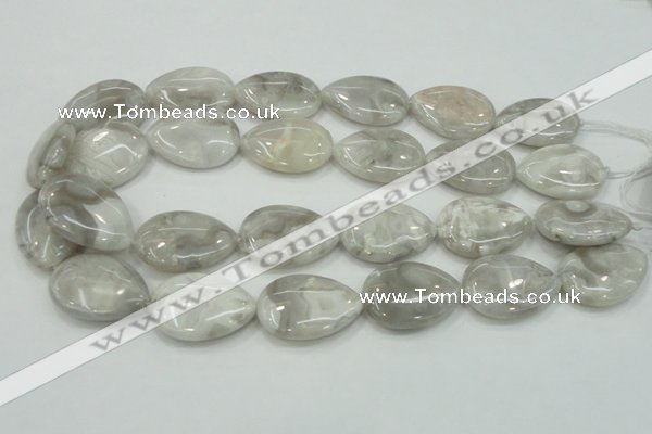 CAB910 15.5 inches 22*30mm flat teardrop natural crazy agate beads