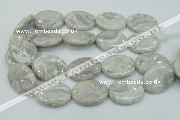 CAB914 15.5 inches 30*40mm oval natural crazy agate beads wholesale