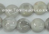 CAB915 15.5 inches 15mm flat round natural crazy agate beads wholesale