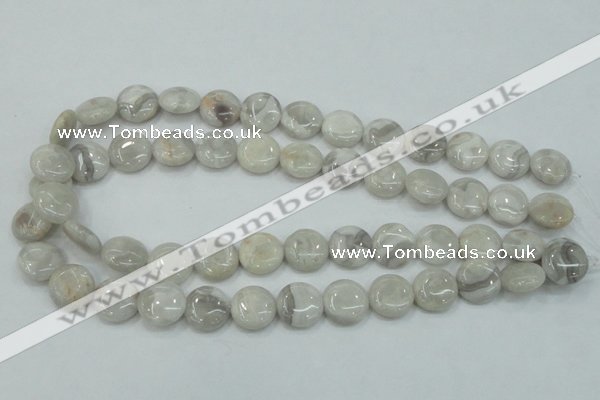 CAB915 15.5 inches 15mm flat round natural crazy agate beads wholesale