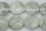 CAB916 15.5 inches 20mm flat round natural crazy agate beads wholesale