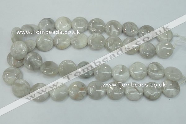 CAB916 15.5 inches 20mm flat round natural crazy agate beads wholesale