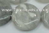 CAB918 15.5 inches 30mm flat round natural crazy agate beads wholesale