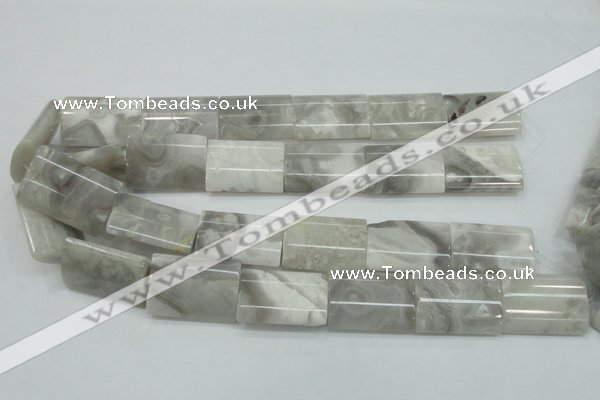CAB923 15.5 inches 22*30mm flat column natural crazy agate beads wholesale
