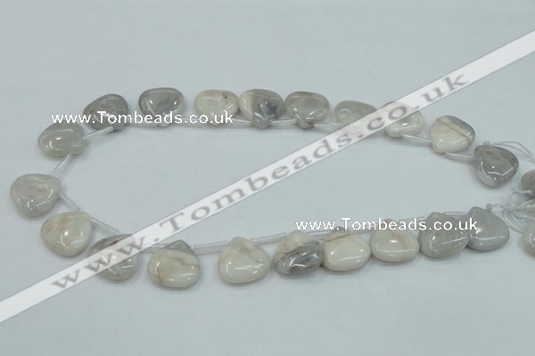 CAB924 20*20mm top-drilled teardrop natural crazy agate beads wholesale