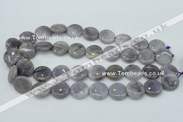 CAB925 15.5 inches 20mm coin natural purple agate beads wholesale