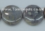CAB926 15.5 inches 25mm coin natural purple agate beads wholesale