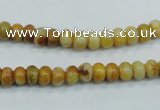 CAB932 15.5 inches 4*6mm rondelle yellow crazy lace agate beads