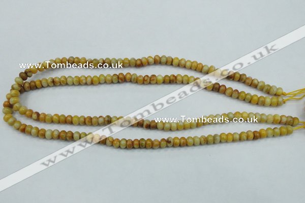 CAB932 15.5 inches 4*6mm rondelle yellow crazy lace agate beads