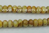 CAB933 15.5 inches 5*8mm rondelle yellow crazy lace agate beads