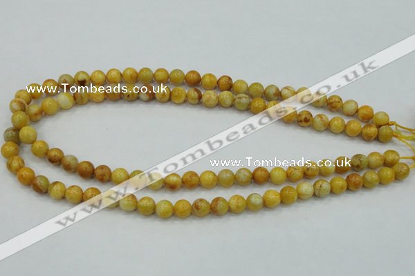 CAB934 15.5 inches 8mm round yellow crazy lace agate beads wholesale