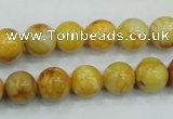 CAB935 15.5 inches 10mm round yellow crazy lace agate beads wholesale