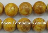 CAB937 15.5 inches 16mm round yellow crazy lace agate beads wholesale