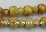 CAB938 15.5 inches 13*18mm calabash yellow crazy lace agate beads