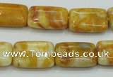 CAB943 15.5 inches 13*18mm rectangle yellow crazy lace agate beads