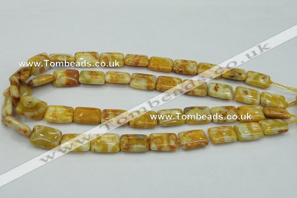 CAB943 15.5 inches 13*18mm rectangle yellow crazy lace agate beads