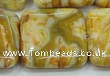 CAB948 15.5 inches 30*30mm square yellow crazy lace agate beads