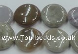 CAB955 15.5 inches 20mm flat round ocean agate gemstone beads