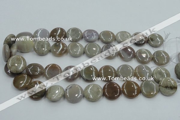 CAB955 15.5 inches 20mm flat round ocean agate gemstone beads