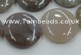 CAB956 15.5 inches 25mm flat round ocean agate gemstone beads