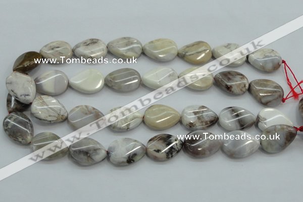 CAB962 15.5 inches 18*25mm twisted teardrop ocean agate gemstone beads