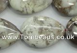 CAB963 15.5 inches 22*30mm flat teardrop ocean agate gemstone beads